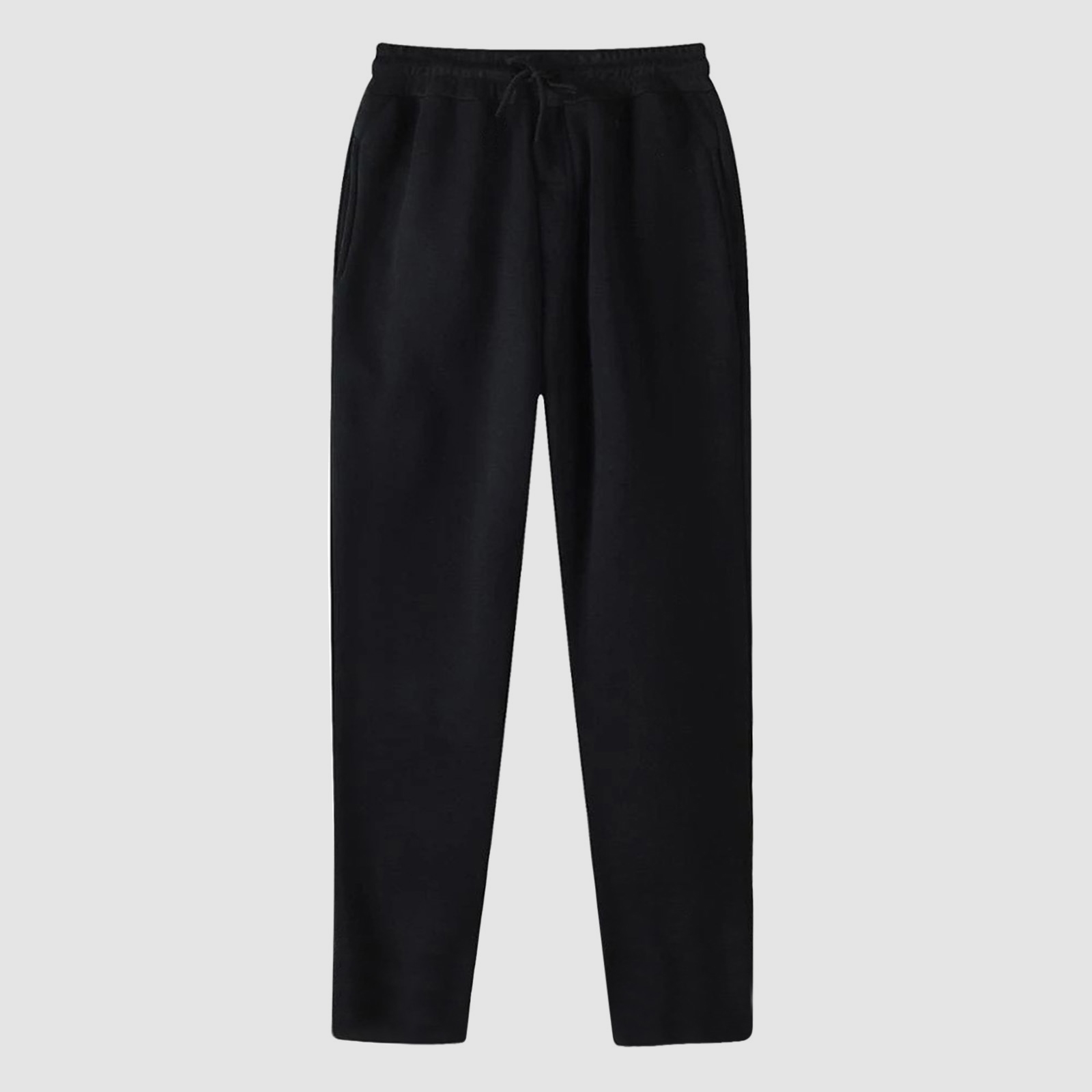 thumbnail image 4 of Pantalones de chándal con forro polar para mujer: cintura alta, bajo con volantes, cintura elástica; pantalones anchos de poliéster con bolsillos; aptos para uso informal/deportivo; tallas S-XXXL., 4 of 4